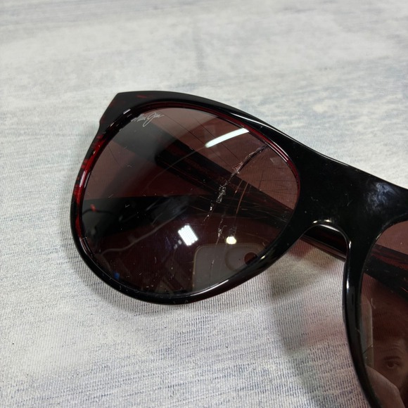 Maui Jim‎ Rising Sun Sunglasses Tortoise Shell Red Mens (CRACKED LENSES) - Picture 2 of 10